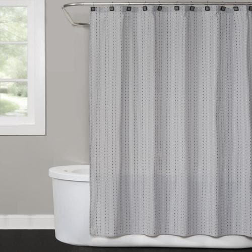 Saturday Knight Limited Hopscotch Polyester Gray Patterned Shower ...