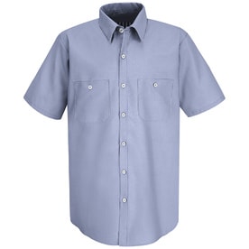 Mens Short Sleeve Industrial Stripe Work Shirt
