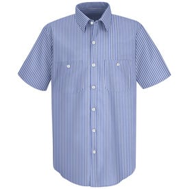 Men's Short Sleeve Industrial Stripe Work Shirt