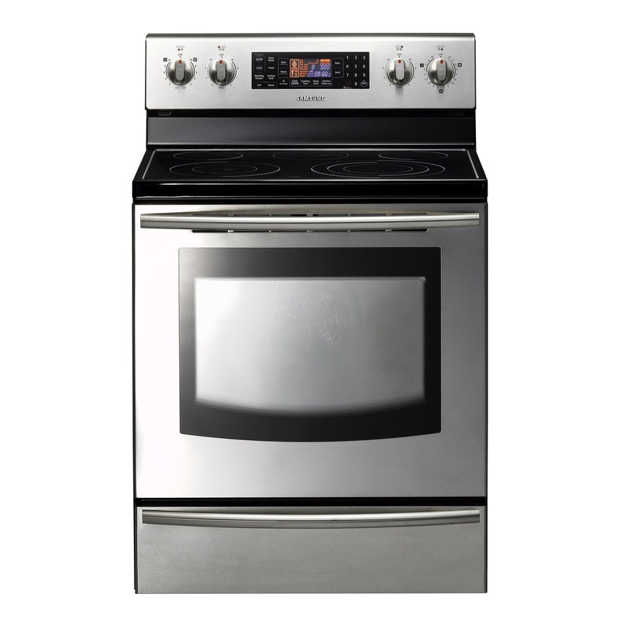 Samsung FTQ387LWGX 30-in Glass Top Self-Cleaning with Steam Electric Range (Stainless)