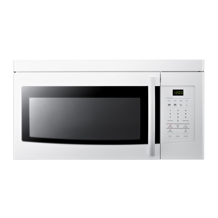 Samsung SMH1611W 1.6-cu ft 1000-Watt Over-the-Range Microwave with Sensor Cooking (White)