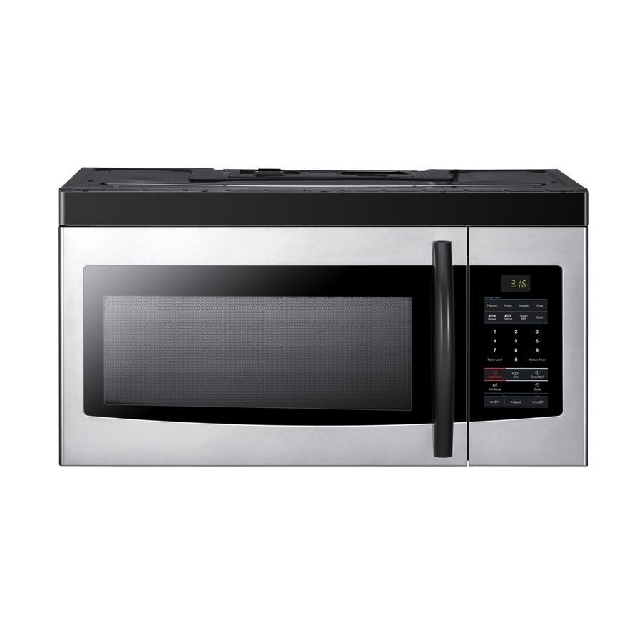 Samsung 1.6-cu ft 1000-Watt Over-the-Range Microwave (Stainless Steel) in  the Over-the-Range Microwaves department at