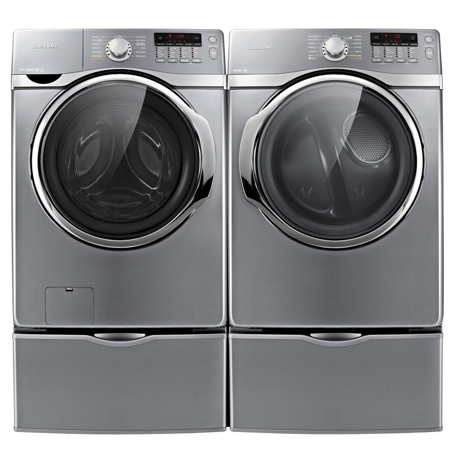 Samsung 7.4-cu ft Stackable Electric Dryer with Steam Cycles (Platinum ...