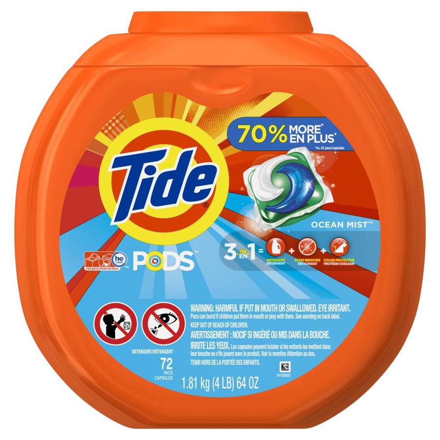 Tide Pods 72 Count Ocean Mist HE Capsules Laundry Detergent at