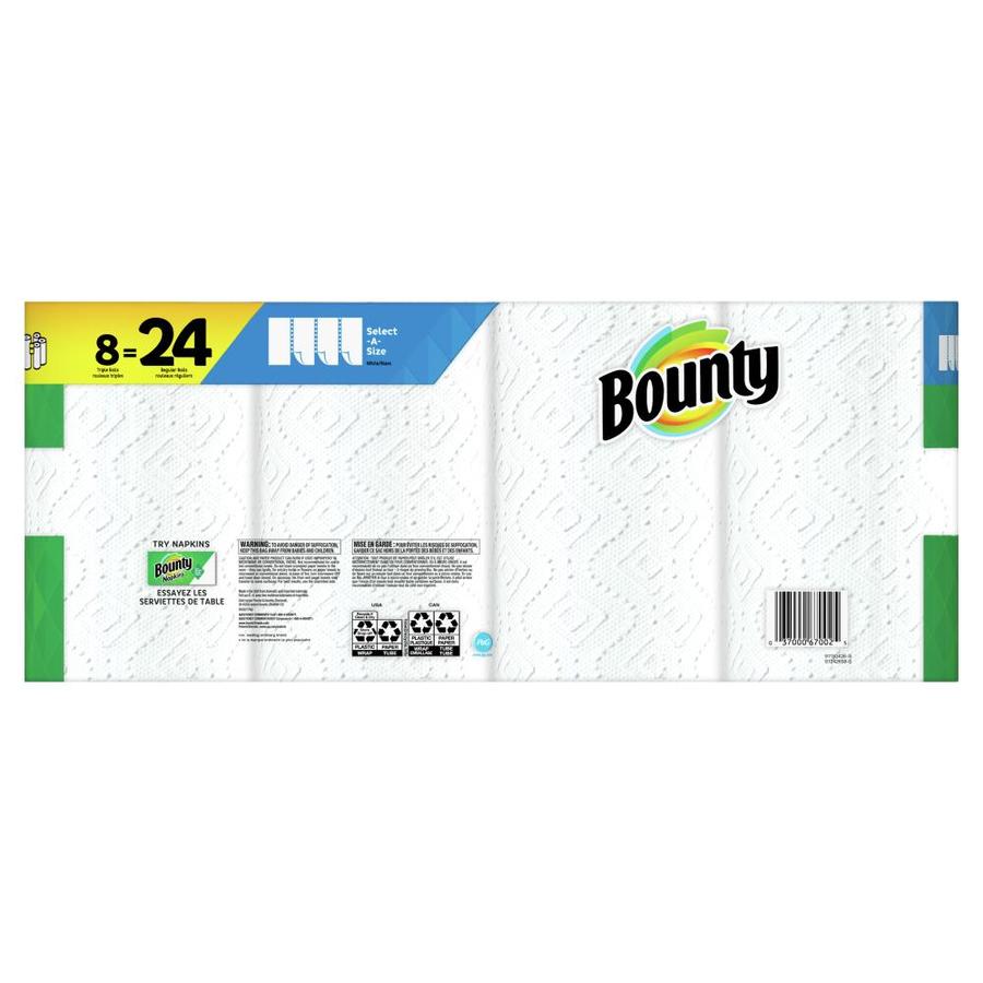 Bounty Bounty Select-A-Size Paper Towels, White, 8 Triple Rolls = 24 ...