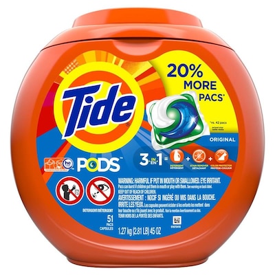 Tide Liquid Detergent Pods Orig 51ct Bonus Tub