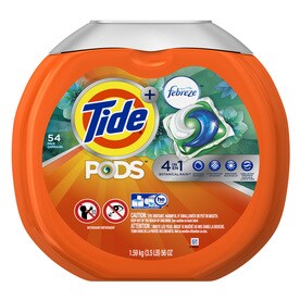 Tide Pods Plus Febreze 54 Count Botanical Rain HE Capsules Laundry Detergent