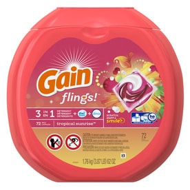 Gain Flings 72 Count Tropical Sunrise HE Capsules Laundry Detergent