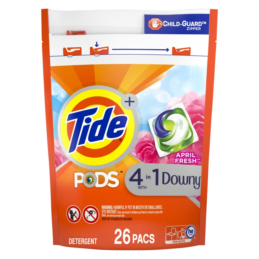 Tide Pods Plus Downy 26 Count April Fresh HE Capsules Laundry Detergent