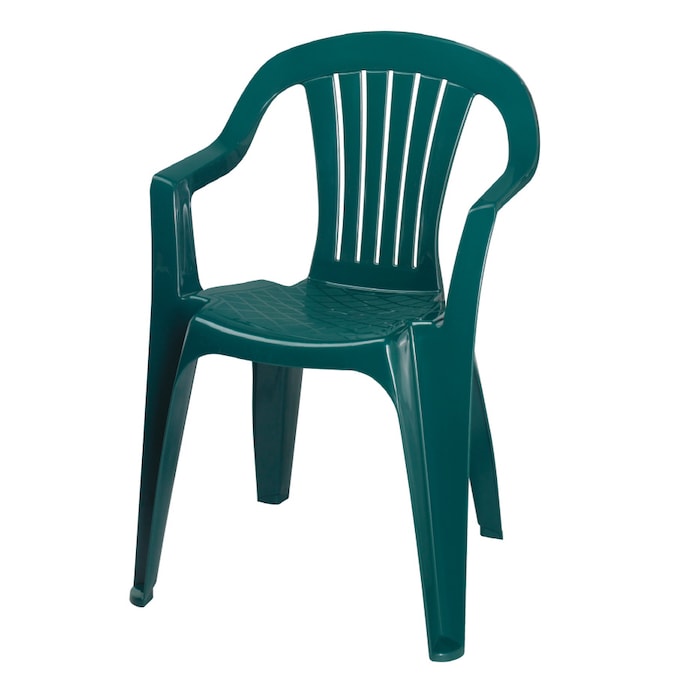 adams mfg corp hunter green resin stackable patio dining chair in the