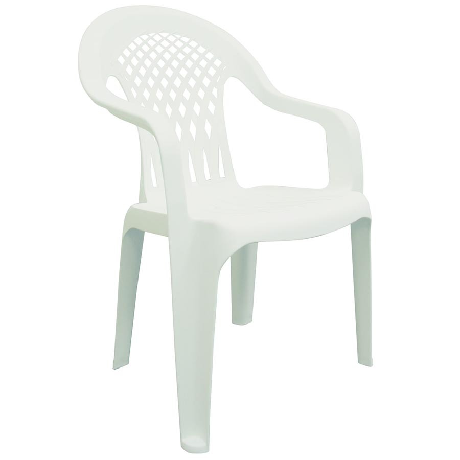Adams Mfg Corp White Resin Stackable Patio Dining Chair at ...
