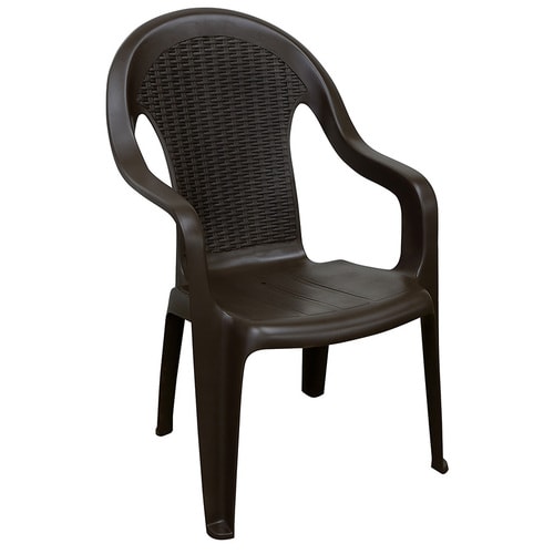 Adams Mfg Corp Earth Brown Resin Stackable Patio Dining Chair at Lowes.com