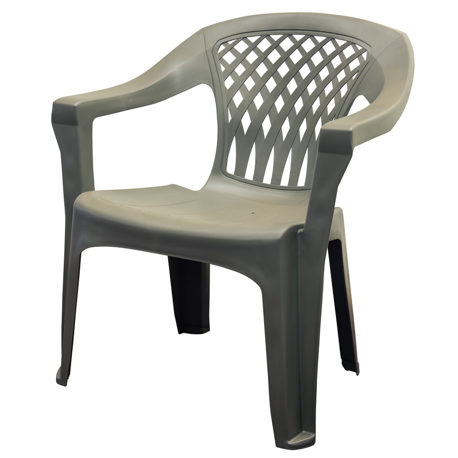 Adams Manufacturing Adams Big Easy Stack Chair Gray in the Patio Chairs