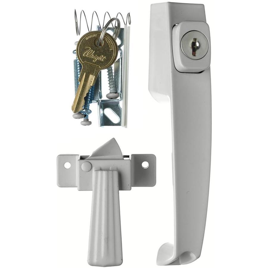 WRIGHT PRODUCTS 3.5in Keyed Pewter Screen Door and Storm Door PushButton Latch at