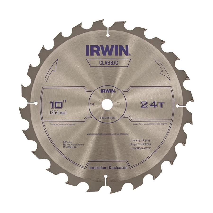 Irwin Classic 10 In 24 Tooth Carbide Miter Table Saw Blade At