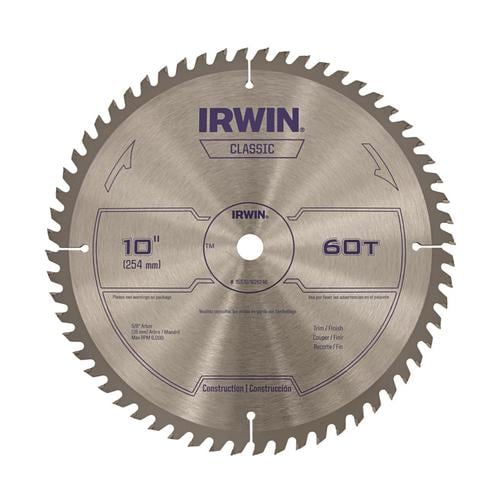 Irwin Clic 10 In 60 Tooth Carbide Miter Table Saw Blade The Circular Blades Department At Lowes 60 Tooth Carbide Miter Table Saw Blade