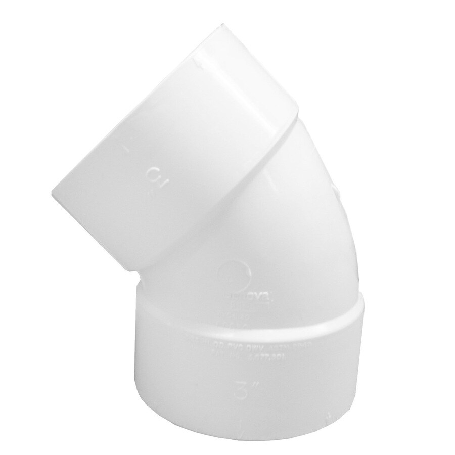Genova 60630N SCHEDULE 30 PVC-DWV FITTINGS 3-in x 3-in dia 45-Degree PVC Schedule 30 Hub Elbow Fitting