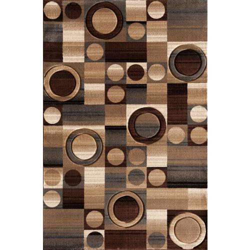 Natco Pinnacle Contours brown 5x8 Brown Indoor Area Rug 5 x 8