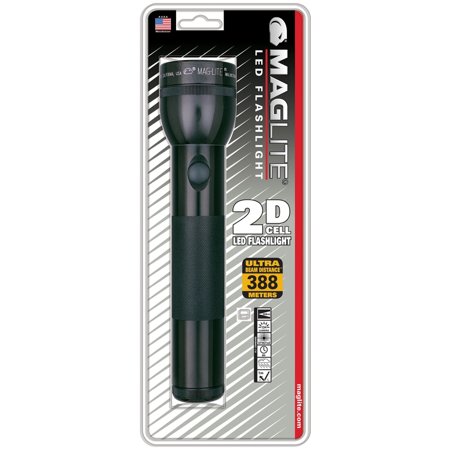 Maglite LED 2-Cell D Black Aluminum Flashlight in the Flashlights  department at