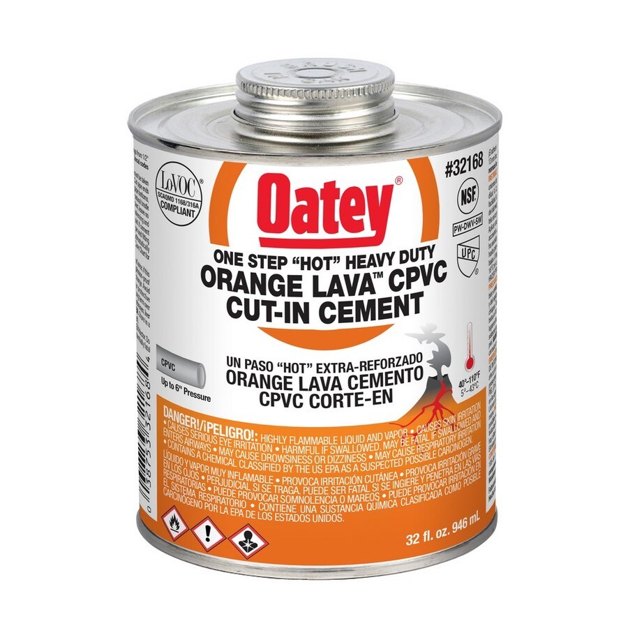 Oatey Orange Lava 32 oz. HeavyDuty Orange CPVC Pipe Cement in the Pipe