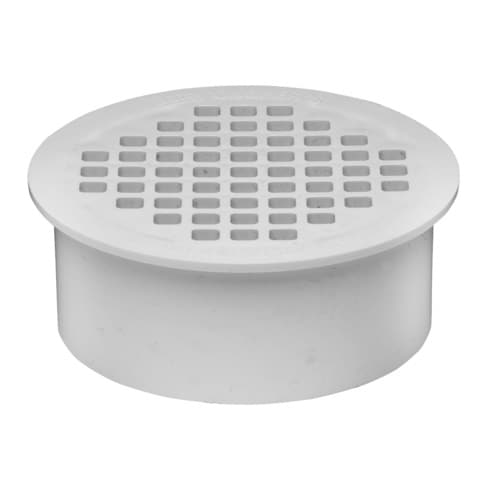 Oatey 72237 Adjustable PVC Drain – 3" Pipe Or 4" Hub With 5" Square Nickel Strainer – Open Box