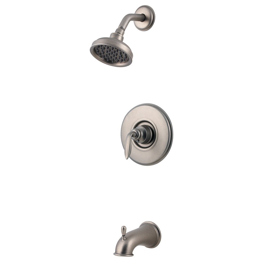 Price Pfister Avalon Rustic Pewter 1-Handle Tub & Shower Faucet with Rain Showerhead in the 