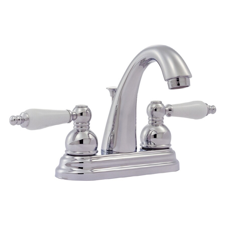 Pfister Masey Brushed Nickel 4-in centerset 2-handle WaterSense Bathroom  Sink Faucet with Drain and Deck Plate (6.031-in)