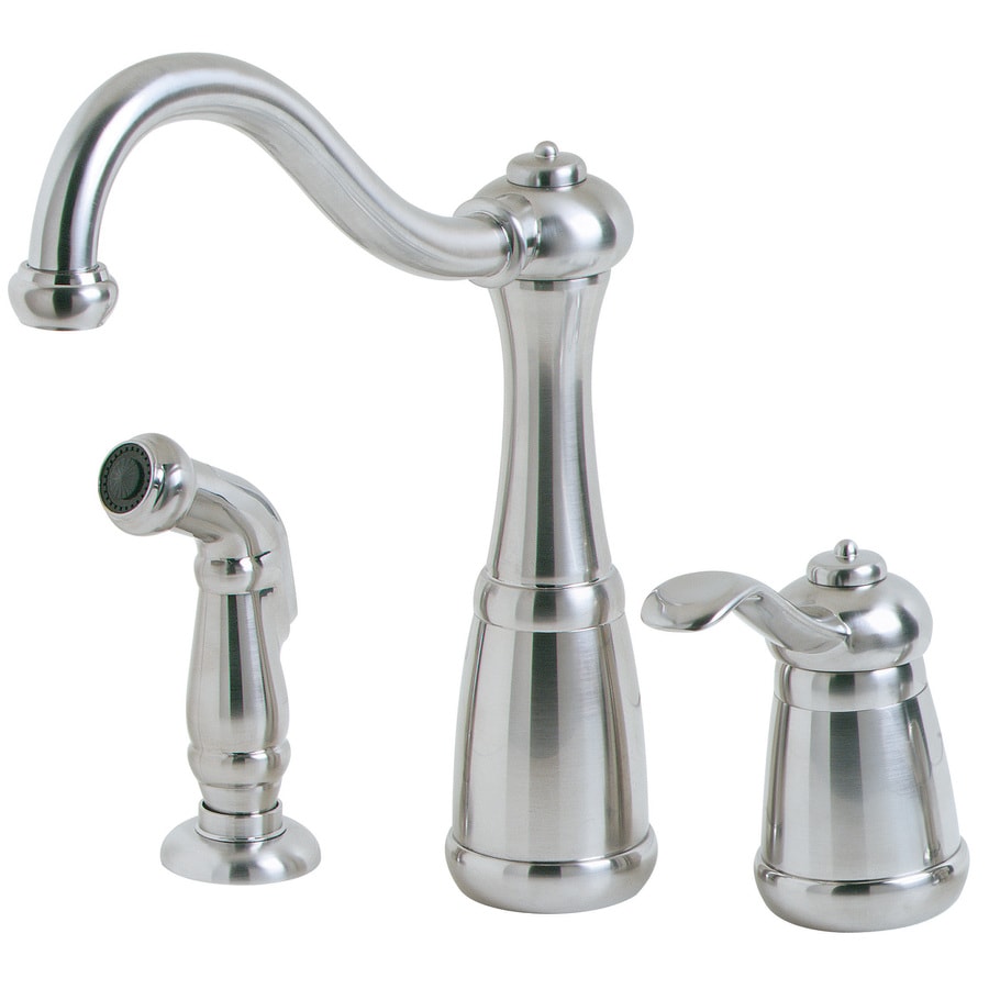 Pfister Marielle Stainless Steel 1 Handle High Arc Kitchen Faucet with Side Spray