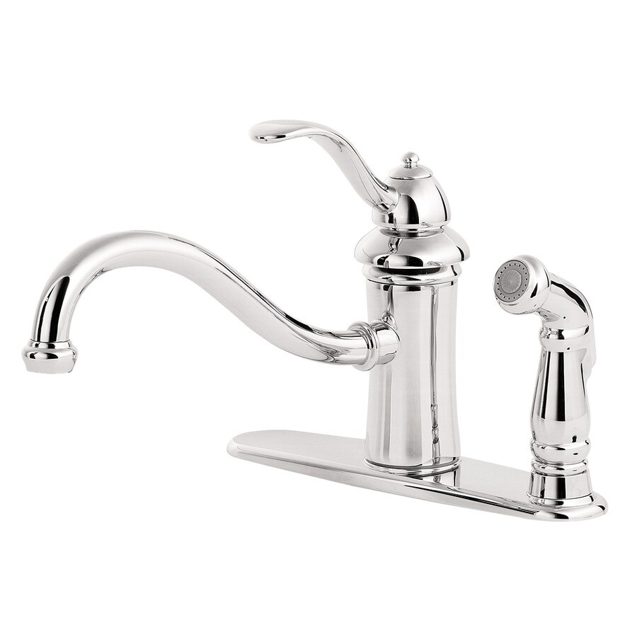 Pfister Marielle Polished Chrome 1 Handle Low Arc Kitchen Faucet with Side Spray