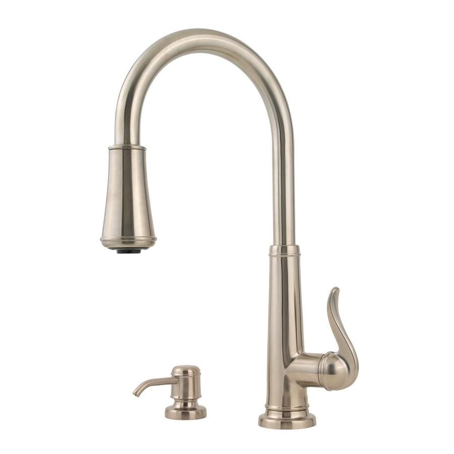 Pfister Ashfield Brushed Nickel Handle Pull Down Kitchen Faucet At Lowes Com