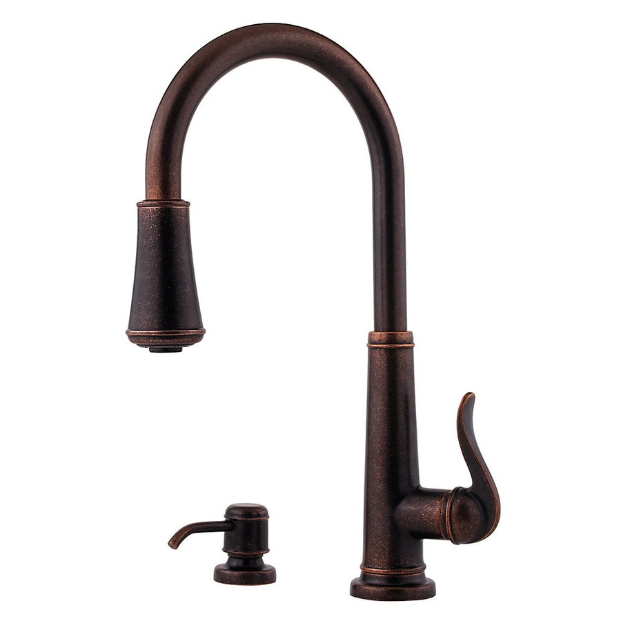 Pfister Ashfield Rustic Bronze 1-Handle Deck-Mount Pull-Out Handle Kitchen Faucet (Deck Plate Included)