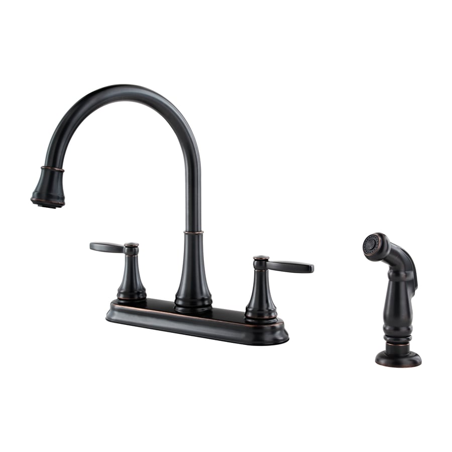 Pfister Glenfield Tuscan Bronze 2 Handle Deck Mount High Arc Kitchen Faucet At 