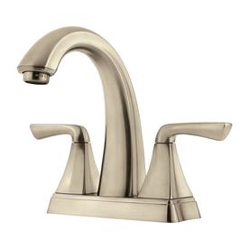 Pfister Selia Brushed Nickel 2-Handle 4-in Centerset WaterSense Bathroom Sink Faucet with Drain