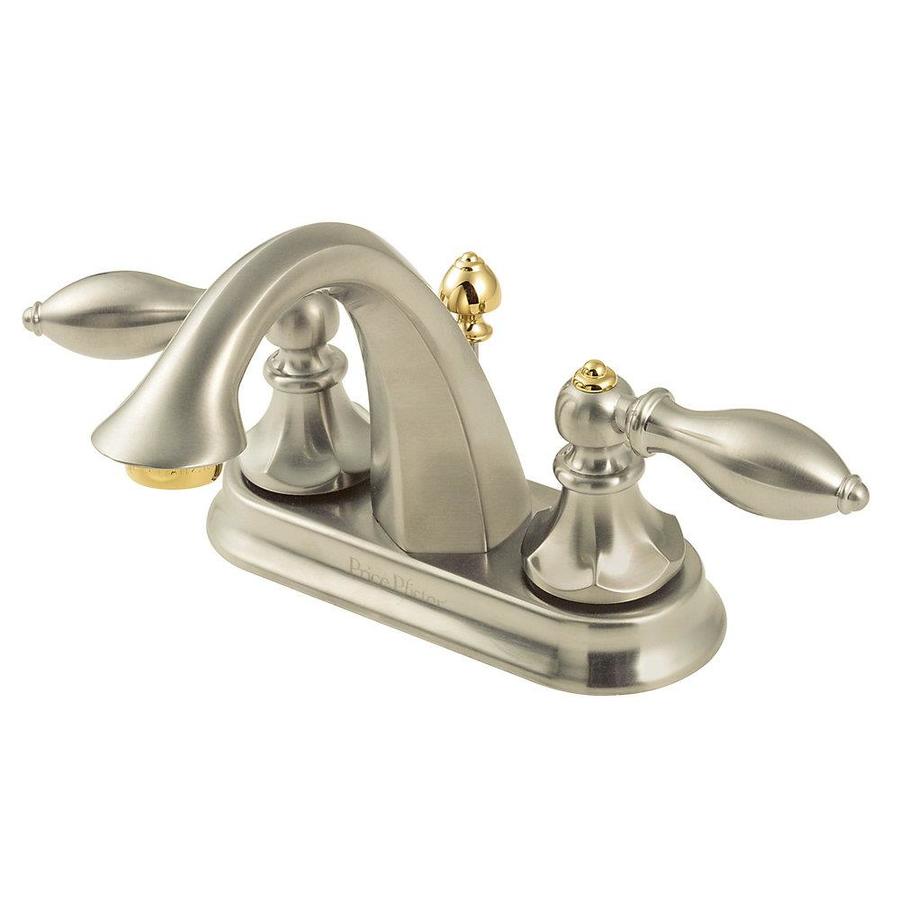 Pfister Catalina Brushed Nickel/Polished Brass 2-Handle 4 ...