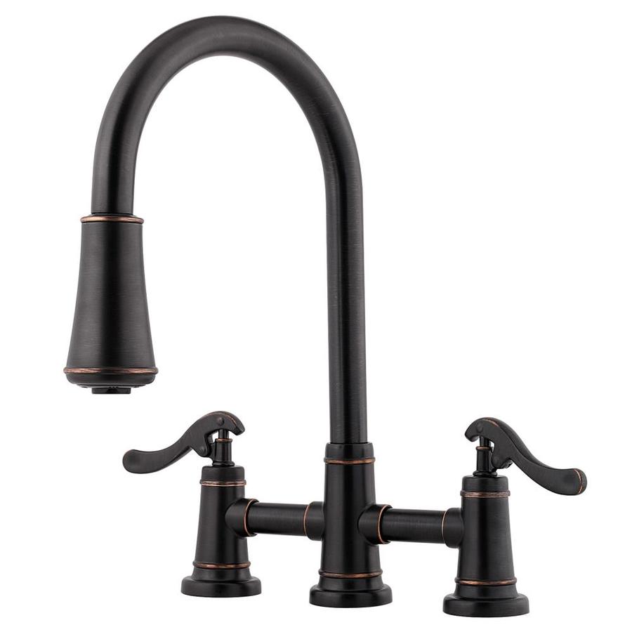 Pfister Ashfield Tuscan Bronze 2handle Deck Mount Pulldown Kitchen Faucet at