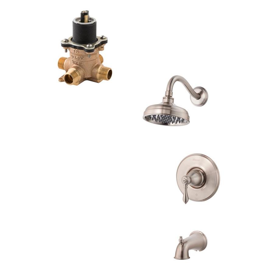 shower pfister brushed marielle nickel faucet bathtub valve handle bath faucets lowes