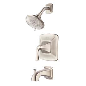 Pfister Selia Brushed Nickel 1-Handle Bathtub and Shower Faucet with Valve