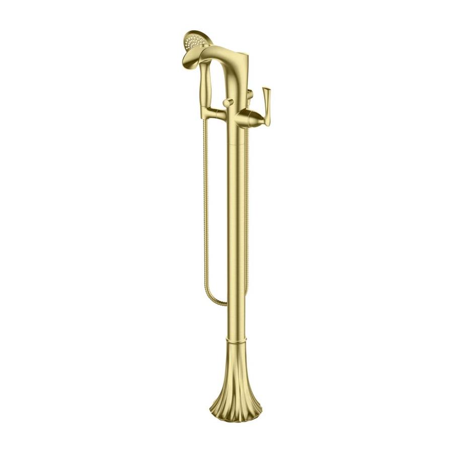Pfister Rhen Brushed Gold 1Handle Freestanding Bathtub Faucet with Hand Shower at