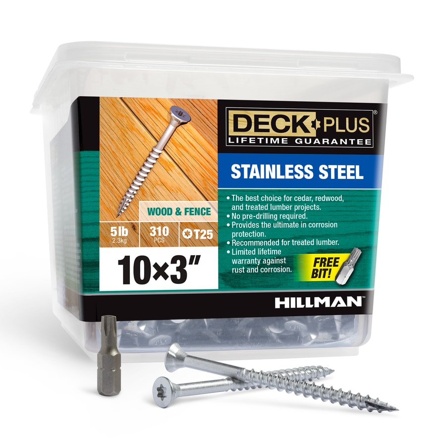 Deck Plus #10 x 3-in Stainless Steel Deck Screws (5-lbs ...