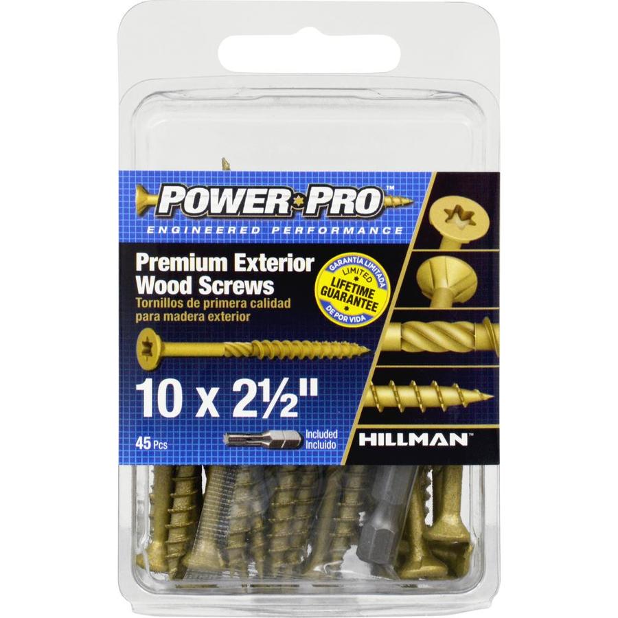 Power Pro 10 x 21/2in Bronze Epoxy Flat Exterior Wood Screws(45Count) in the Wood Screws