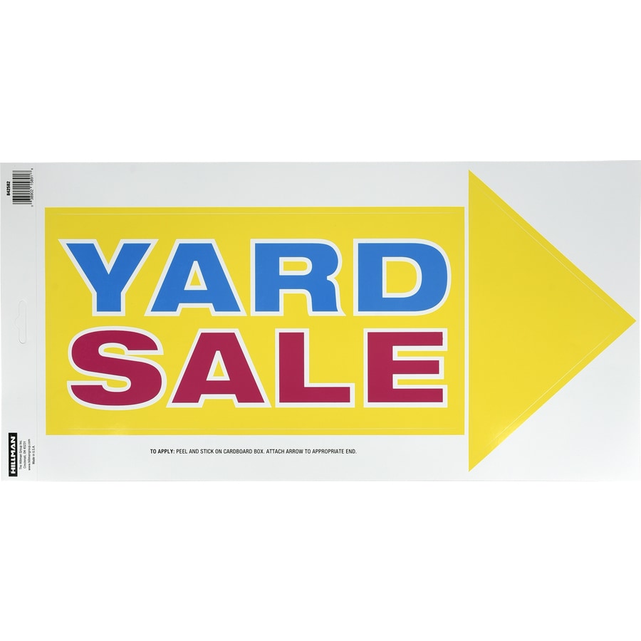 Hillman 9-in x 15-in Yard Sale Sign at Lowes.com