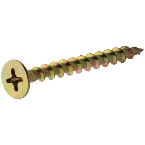 FasnTite 6 x 2in Yellow Zinc Flat Interior Wood Screws (1lb) in