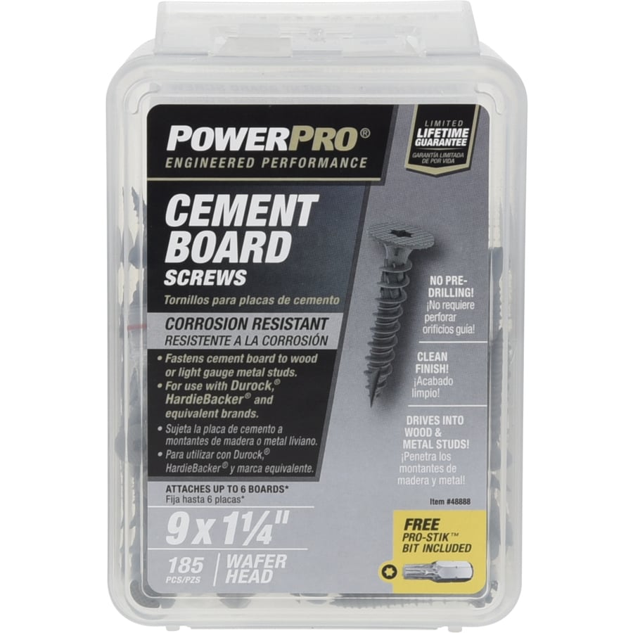 Power Pro #9 x 1-1/4-in Ceramic Star-Drive Cement Board Screws (185