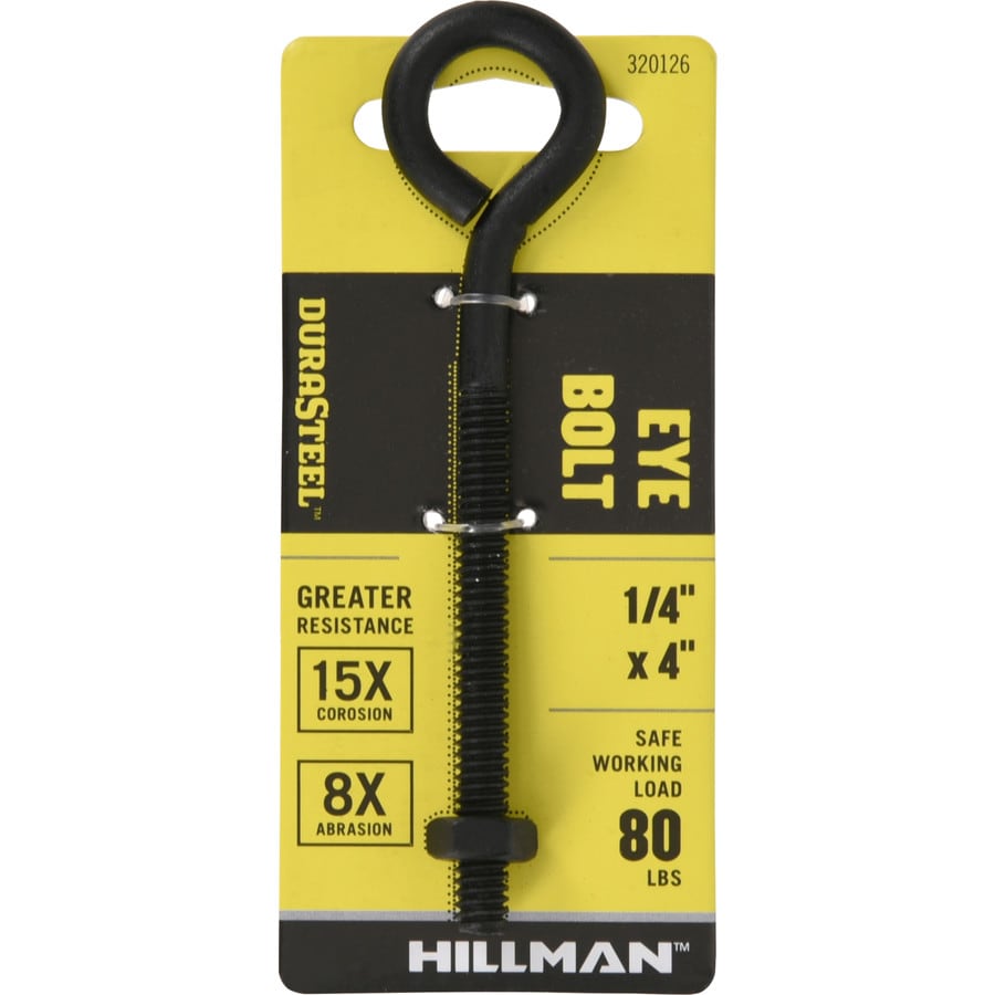 DuraSteel 1/4in x 4in Plain Coarse Thread Eye Bolt in the Eye Bolts