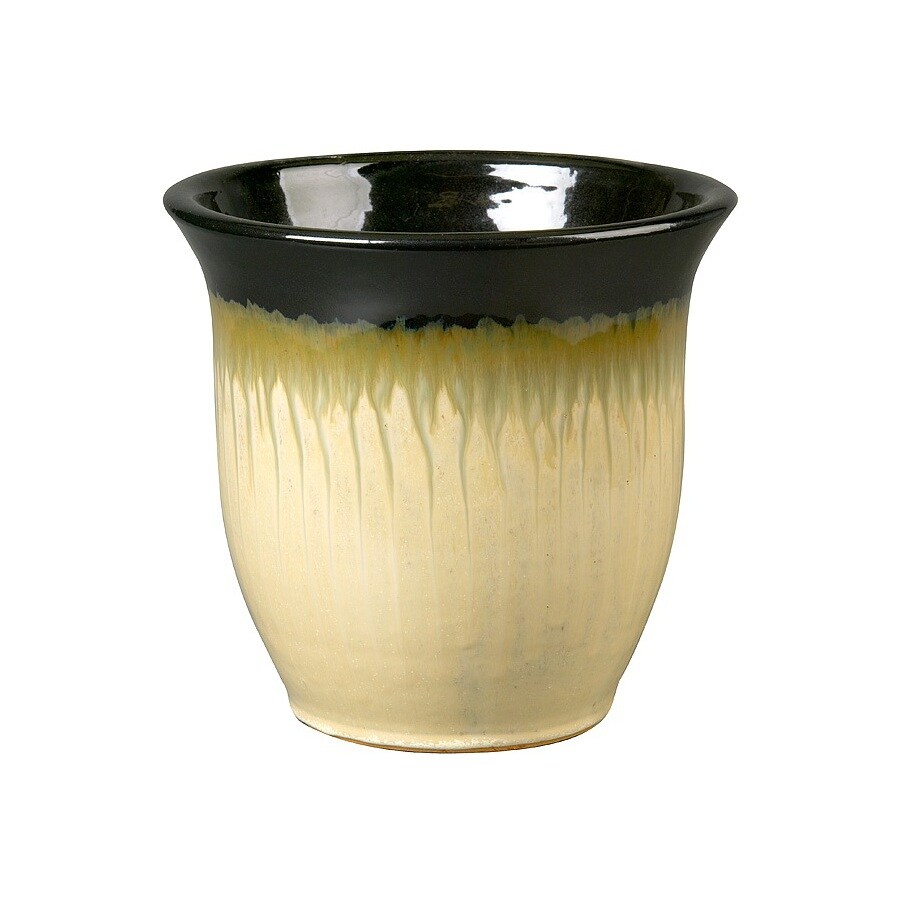 12 1 4 In H X 14 7 8 W D Black Glazed Ceramic