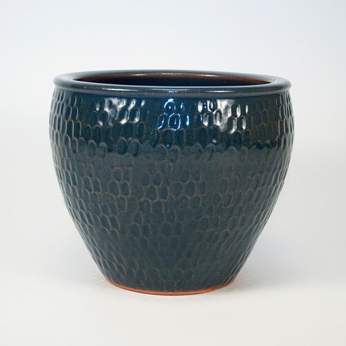 New England Pottery 12.008in H x 14.173in W x 14.173in D Grey Glazed