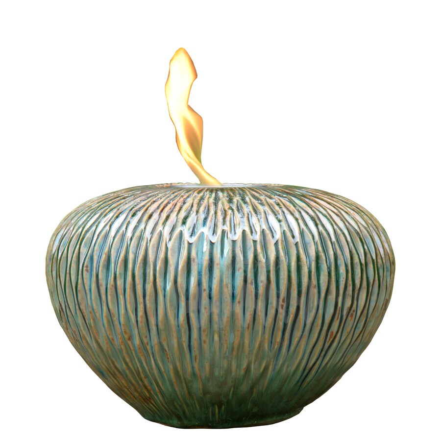 Allen Roth Wave 9 In Oceanic Blue Ceramic Fire Pot At Lowes Allen Roth Wave 9 In Oceanic Blue Ceramic Fire Pot