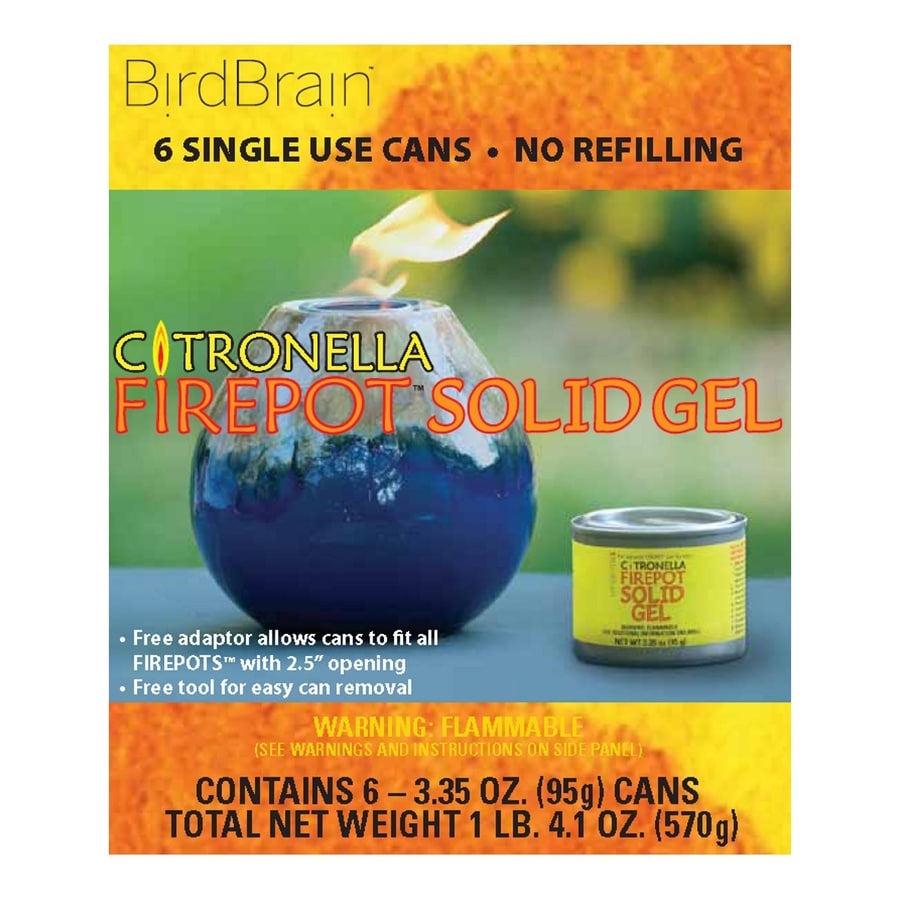 BirdBrain 11820030 6-Pack 3-oz Refillable Solid Gel Fuel