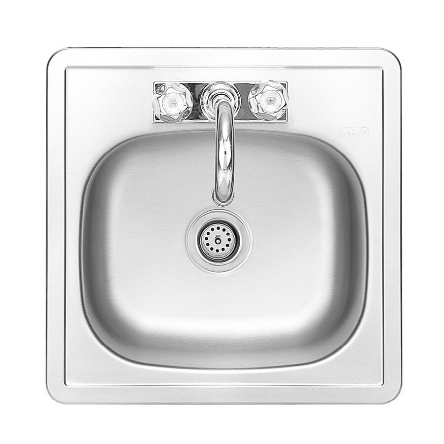 Franke Usa Square Stainless Steel Topmount Bar Sink With Faucet At
