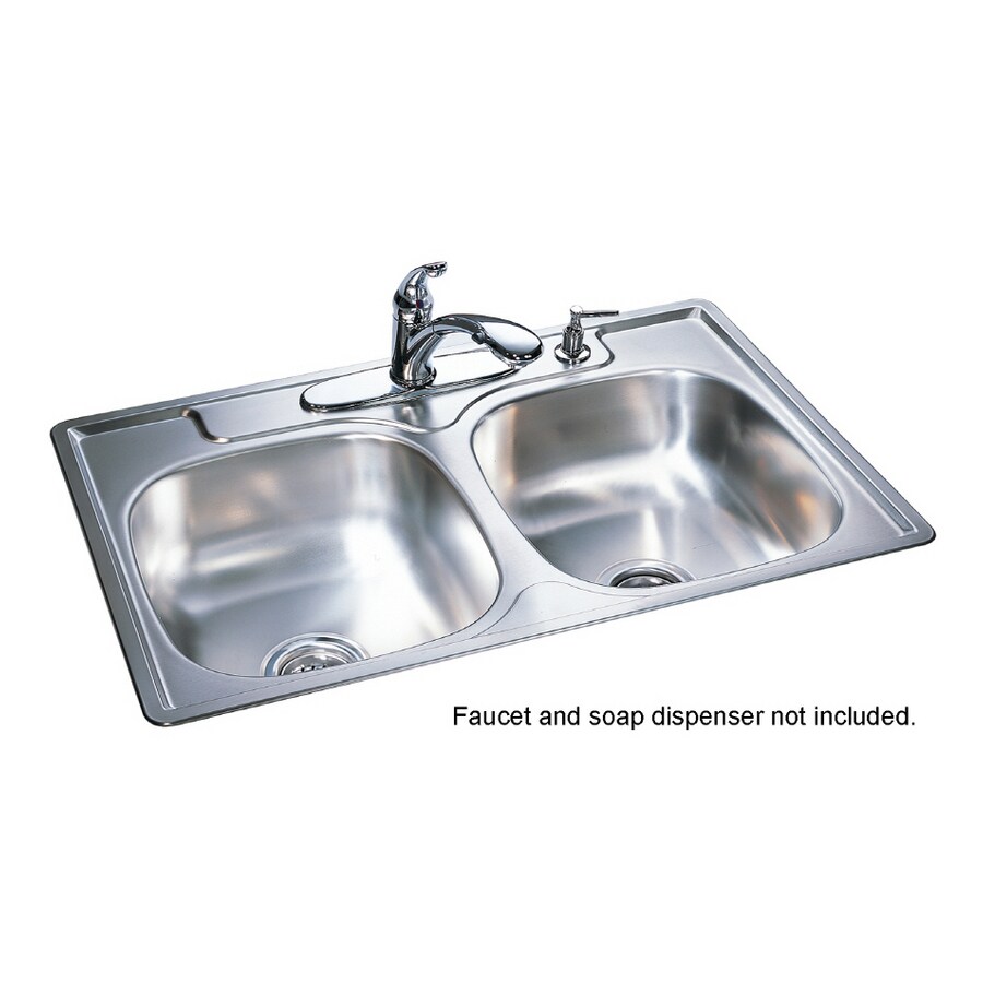 Franke Double Basin Stainless Steel Topmount Kitchen Sink At